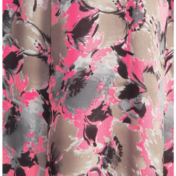 ASTR Women's Gray Pink Floral Halter Neck Sleeveless A-line Mini Dress Size S - Picture 3 of 6